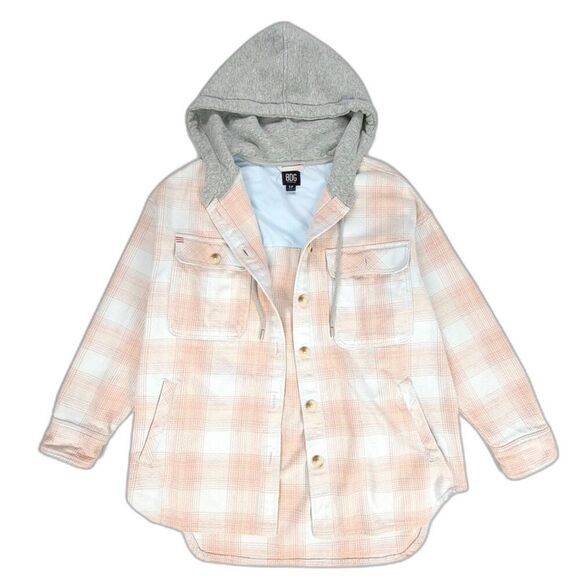 URBAN OUTFITTERS BDG Button Down Hoodie Flannel Oversized Shirt Jacket Small - Picture 1 of 11